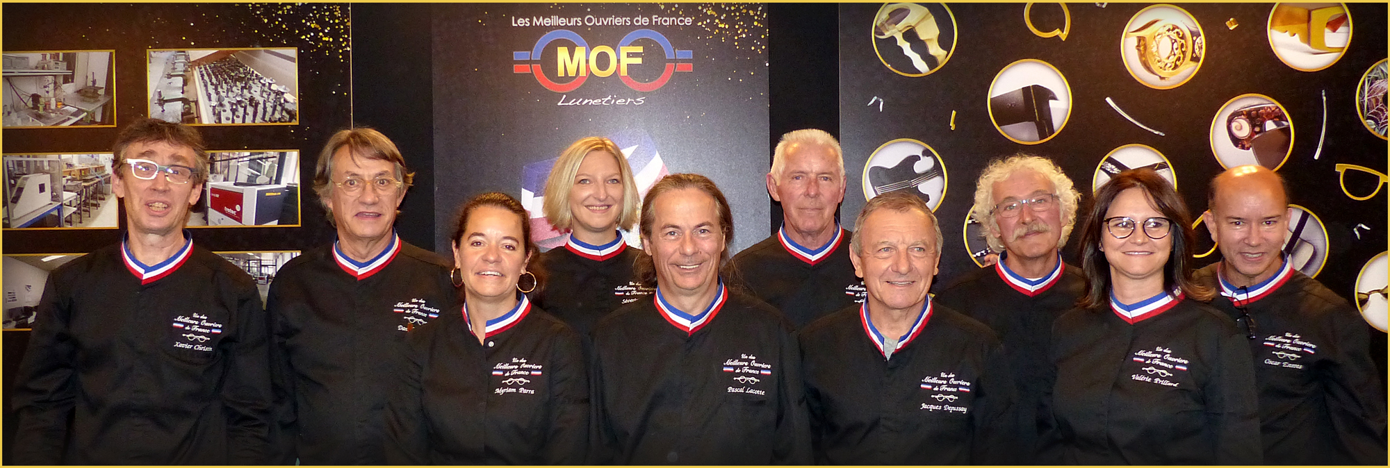 Photo de groupe de l'association des Meilleurs Ouvriers de France Lunetiers